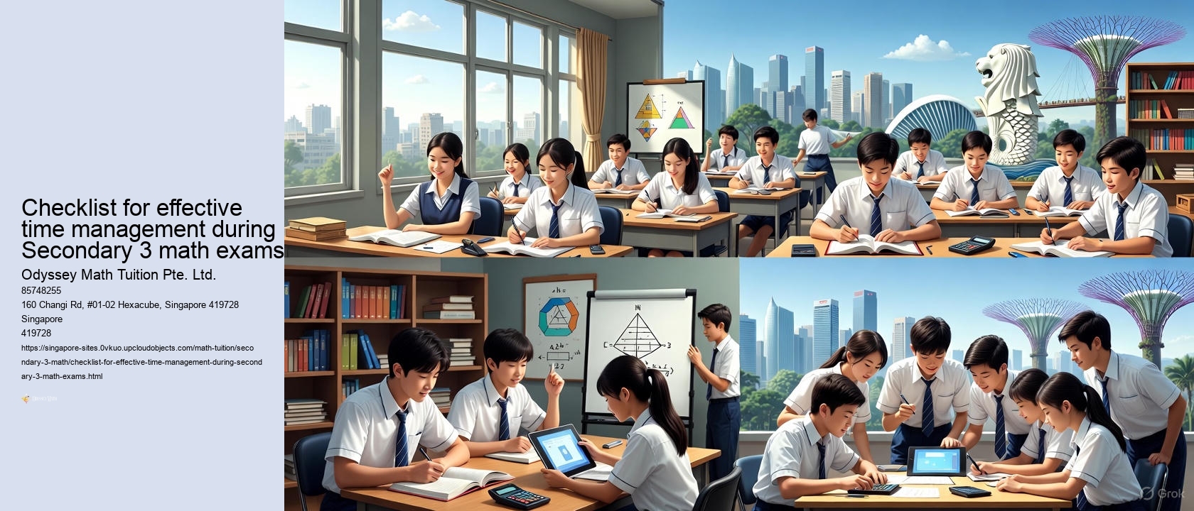 Checklist for effective time management during Secondary 3 math exams