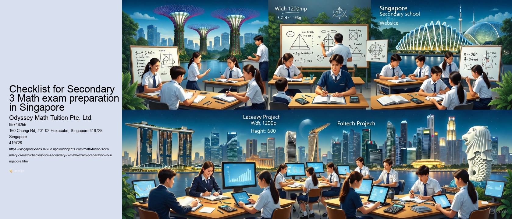 Checklist for Secondary 3 Math exam preparation in Singapore