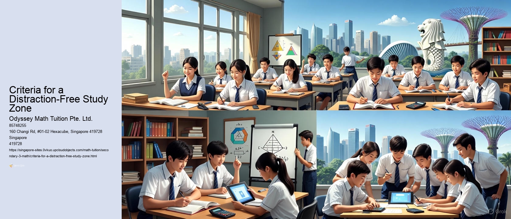 Criteria for a Distraction-Free Study Zone