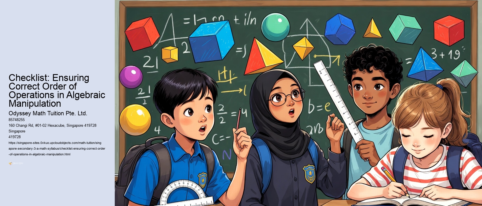 Checklist: Ensuring Correct Order of Operations in Algebraic Manipulation