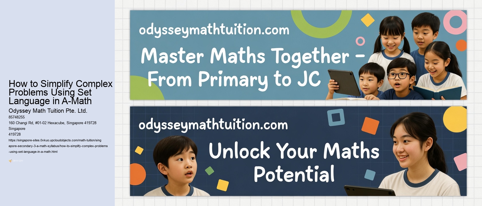 How to Simplify Complex Problems Using Set Language in A-Math