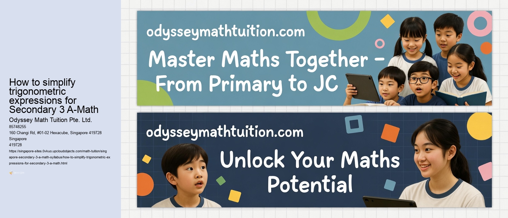 How to simplify trigonometric expressions for Secondary 3 A-Math