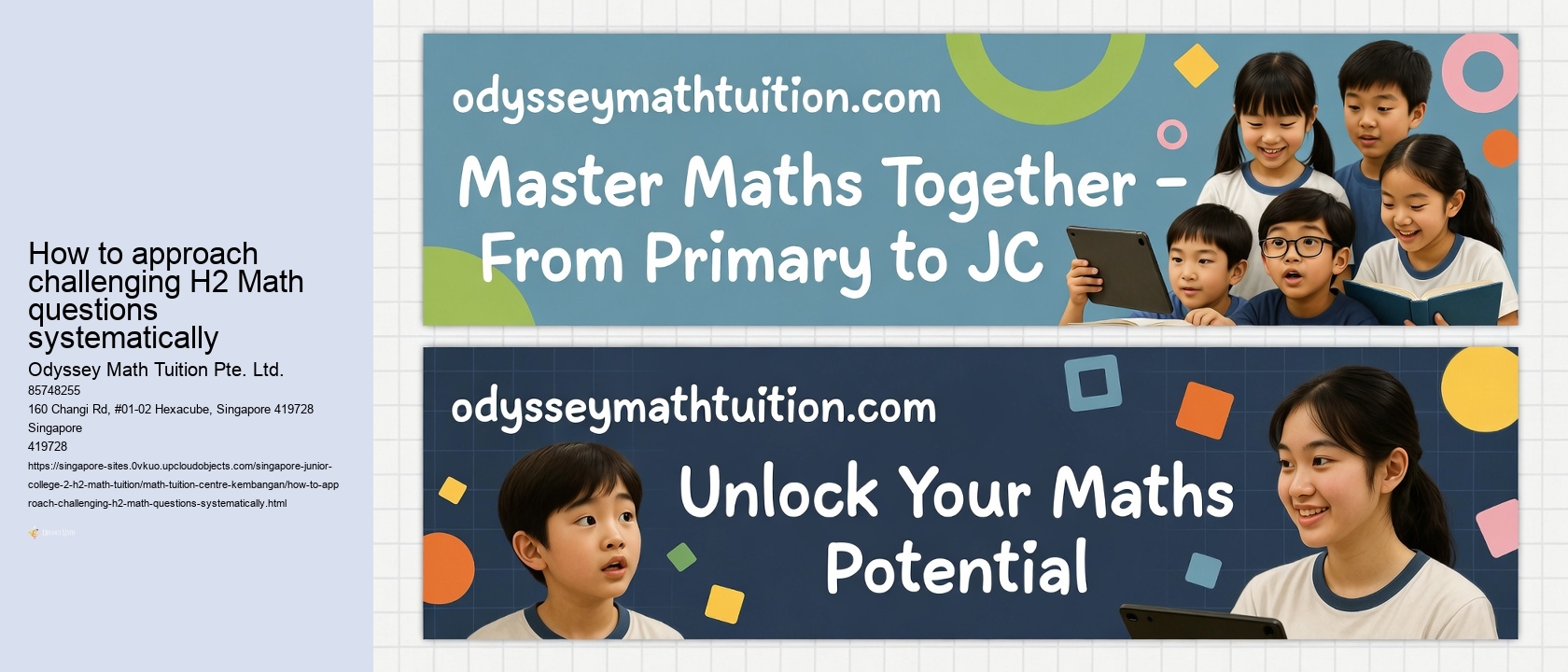 How to approach challenging H2 Math questions systematically