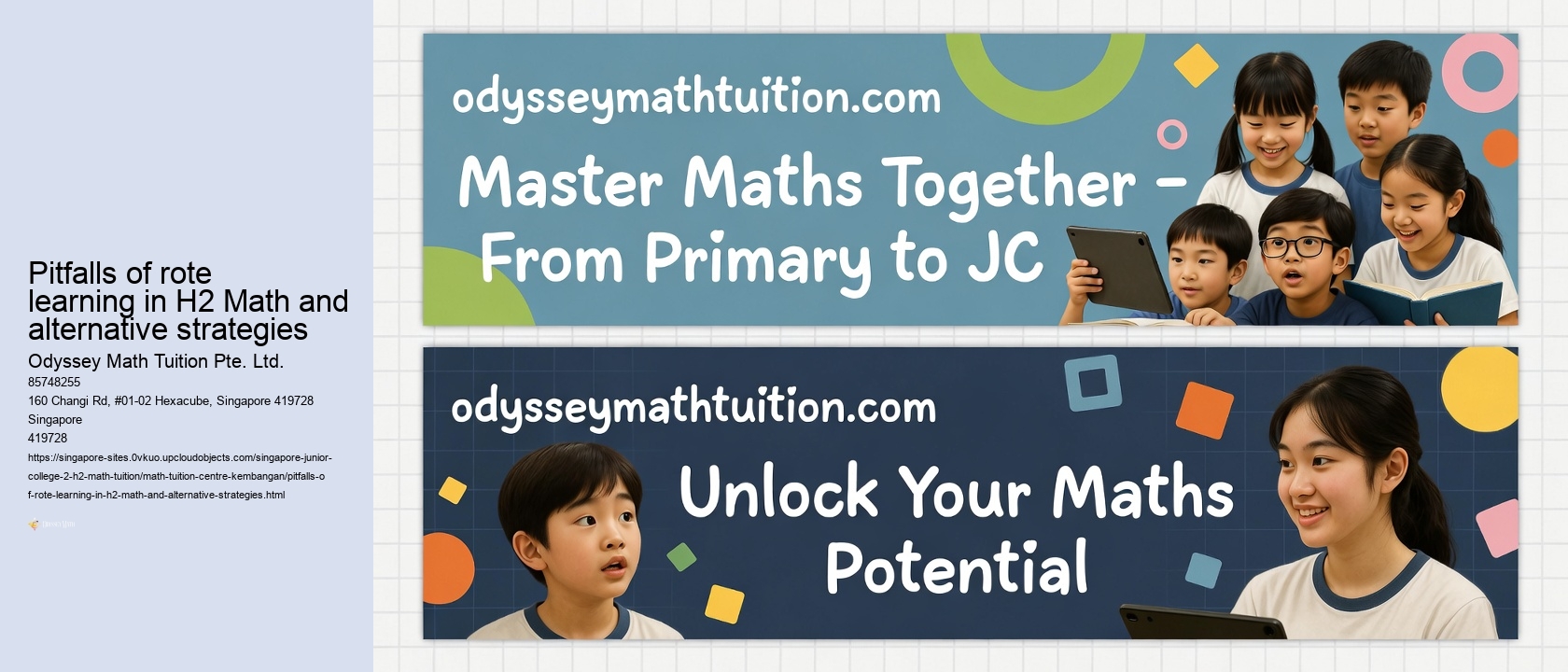 Pitfalls of rote learning in H2 Math and alternative strategies