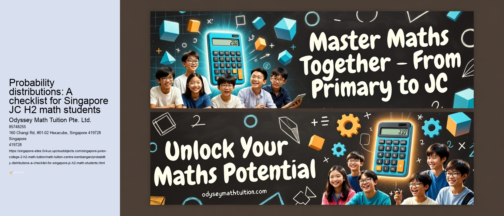 Probability distributions: A checklist for Singapore JC H2 math students